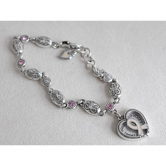 Brighton POP Power of Pink Heart Charm Bracelet Breast Cancer Awareness Retired - Picture 1 of 6